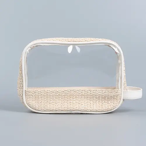 2022 New Arrival Custom Straw Travel Clear Pvc Best Toiletry Bag For Men